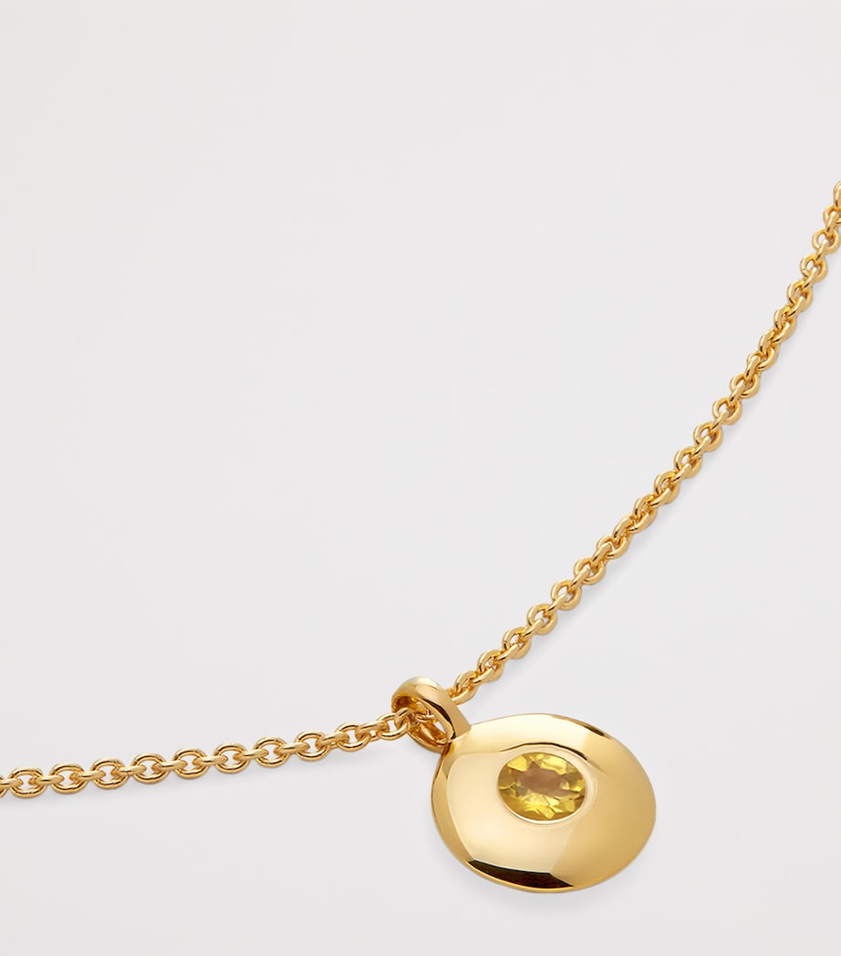 Monica Vinader gold vermeil citrine birthstone necklace, UK version