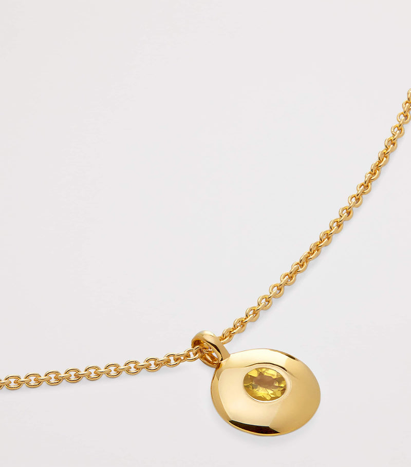 Monica Vinader gold vermeil citrine birthstone necklace, UK version