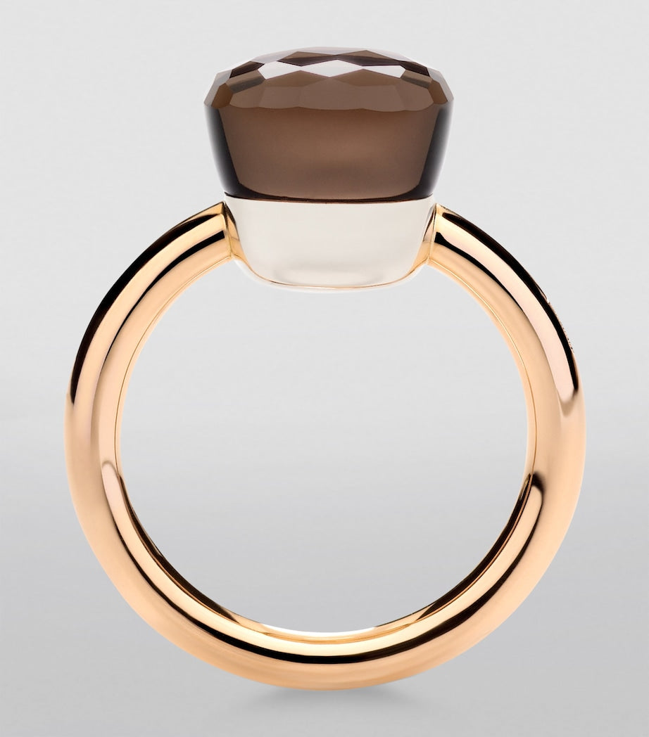 Pomellato Nudo ring mixed gold smoky quartz - British product