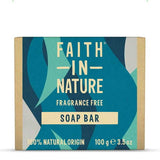 Faith In Nature fragrance free soap bar 6 x 100g, imported from the UK