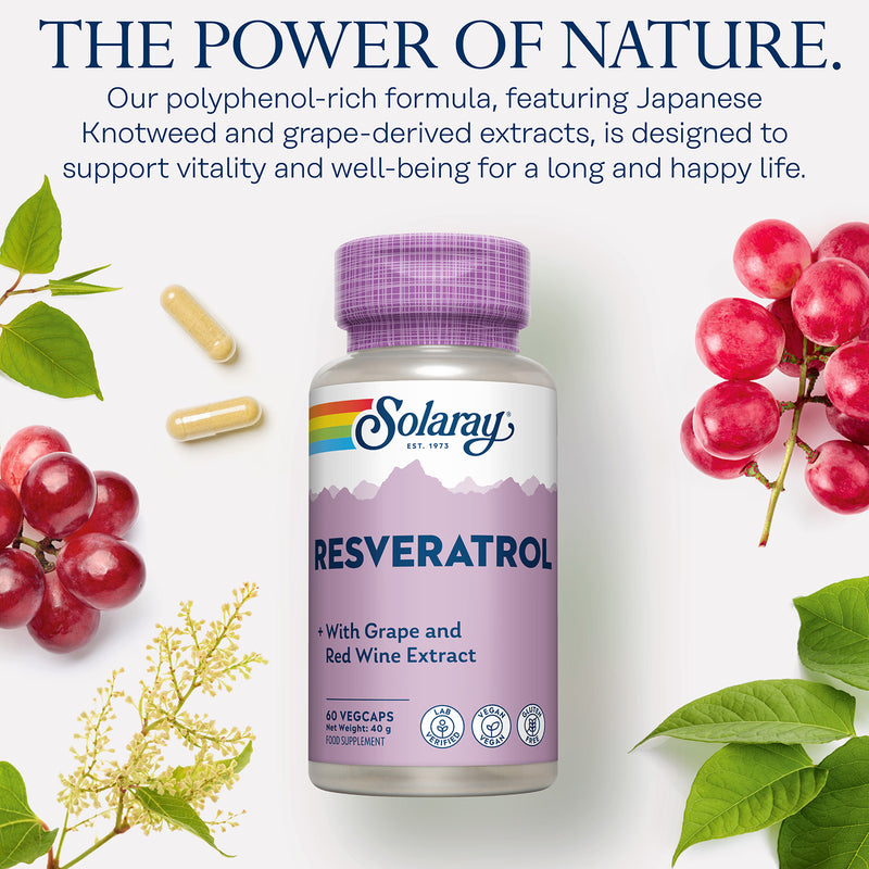 Solaray Resveratrol Complex 60 vegan capsules (British brand)