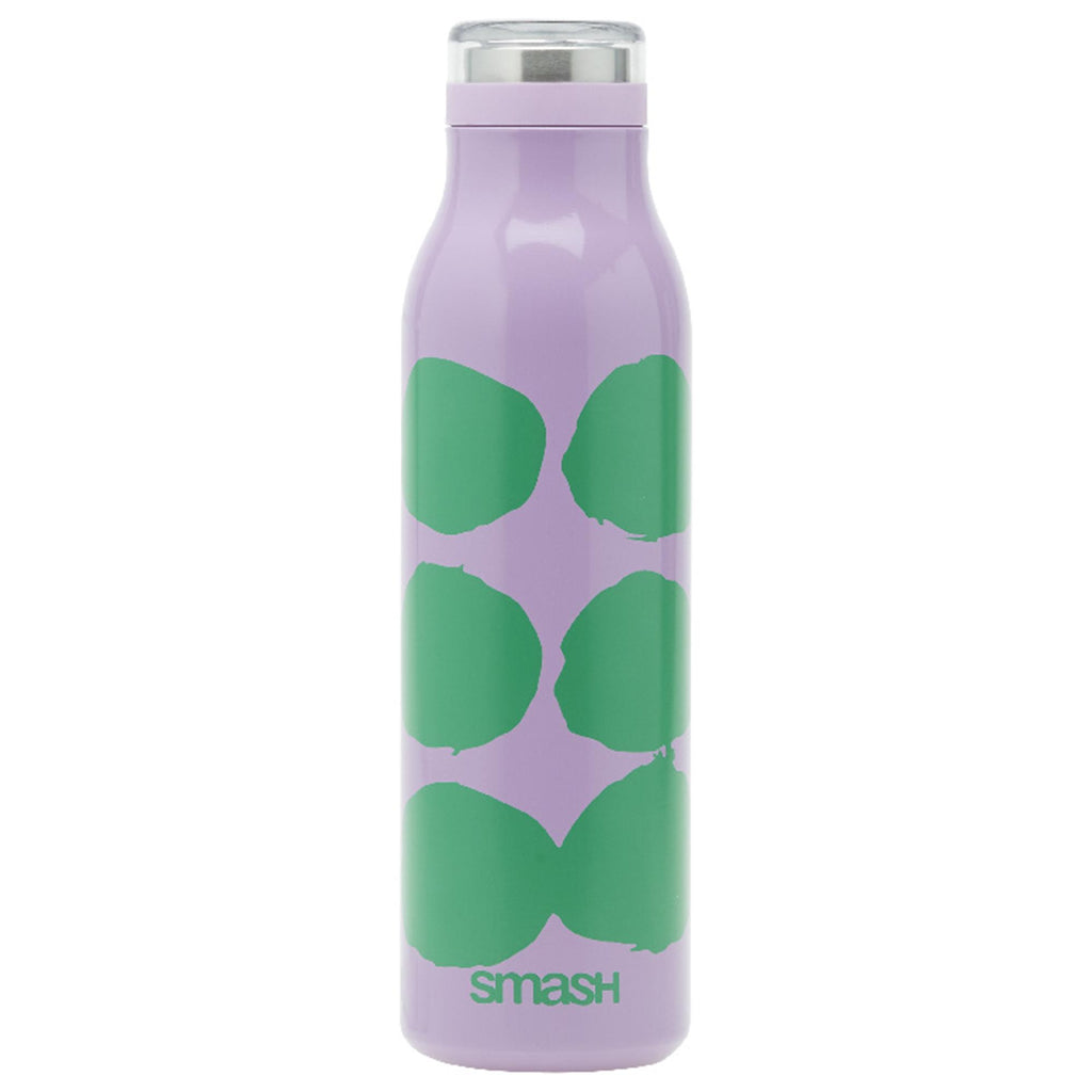 Smash Neon Pop Print Stainless Steel Bottle Green & Purple