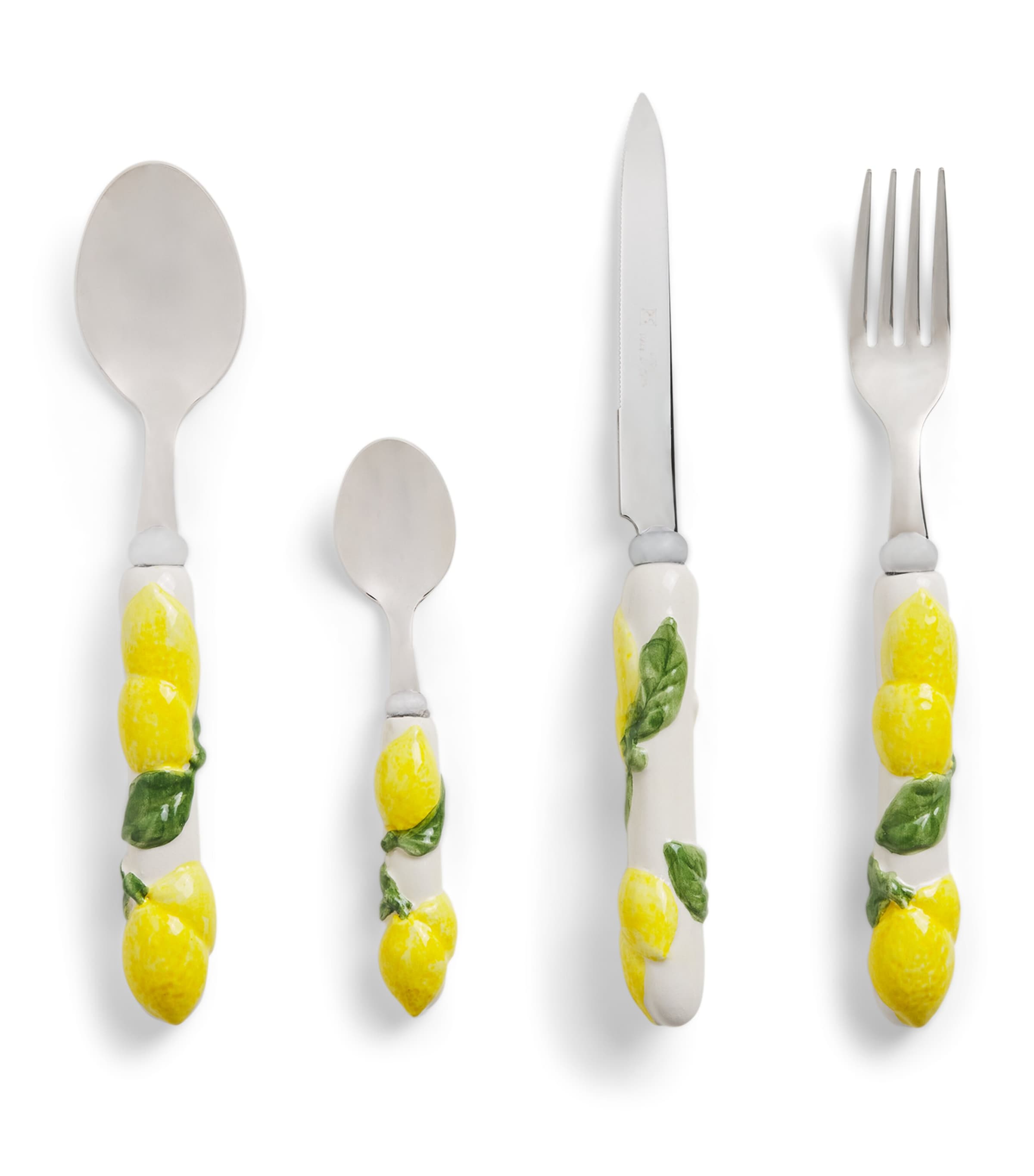 Les-Ottomans ceramic lemon cutlery set 4-piece, UK version