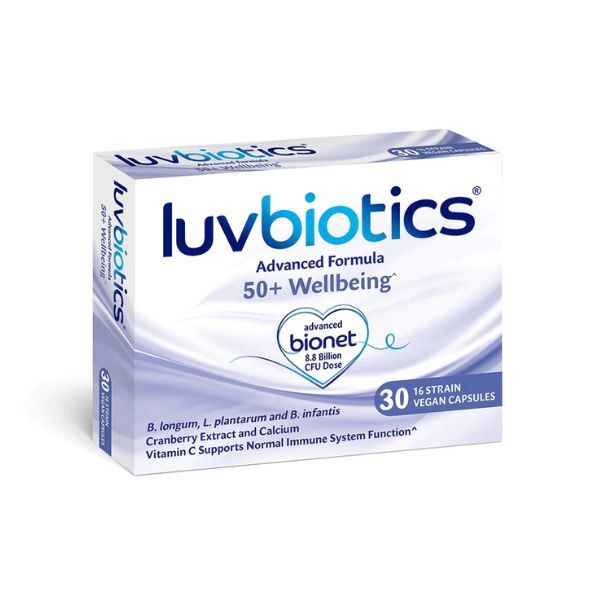 Luvbiotics Probiotic 50+ Wellbeing 30 Vegan Capsules GOODS Superdrug   