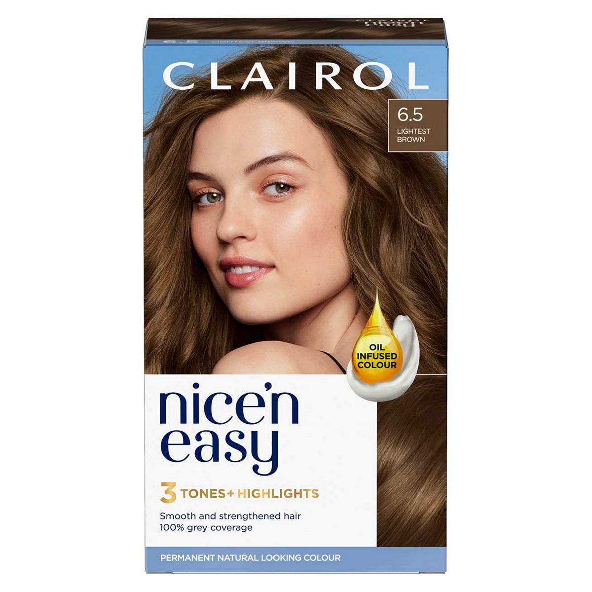 Clairol Nice'n Easy Crème Oil Infused Permanent Hair Dye 6.5 Lightest Brown 177ml GOODS Boots   