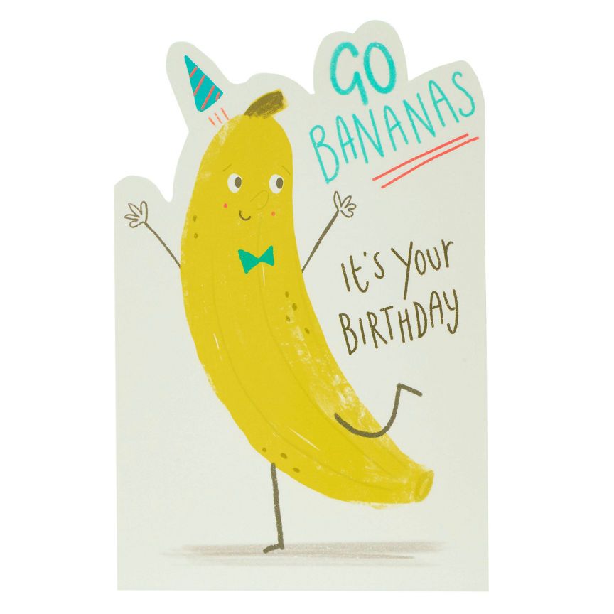 George Home Go Bananas Die Cut Birthday Card General Household ASDA   