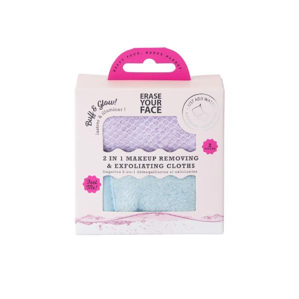 Erase Your Face makeup remover cloths 2 pack, imported from the UK
