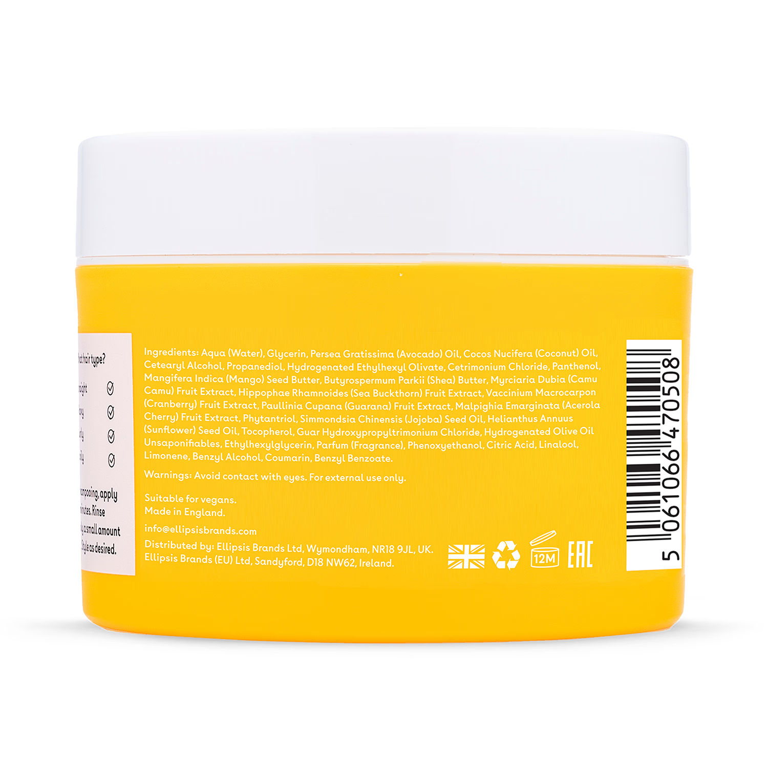 Q+A Intense Hydration Hair Mask 50ml (British brand)