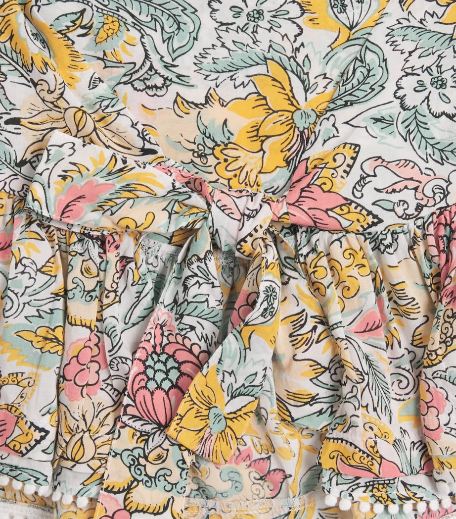 Poupette St Barth kids frilled printed cycas top (4-12 years), imported from the UK
