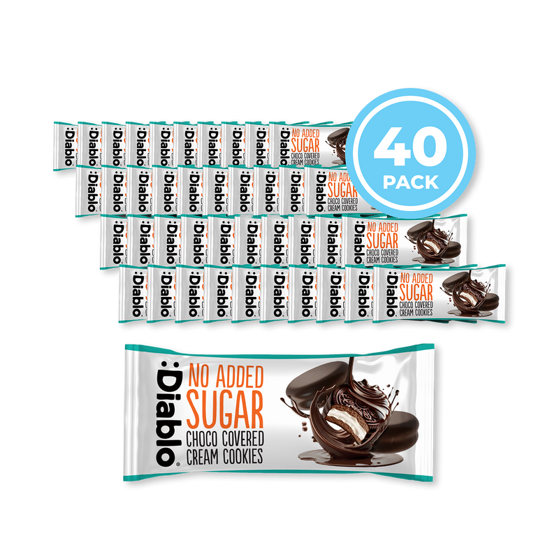 Diablo no added sugar chocolate covered cream cookies 34g pack (British brand)