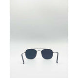 SVNX aviator style double bridge sunglasses silver frame - British product