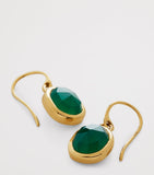Monica Vinader gold vermeil green onyx earrings, imported from the UK