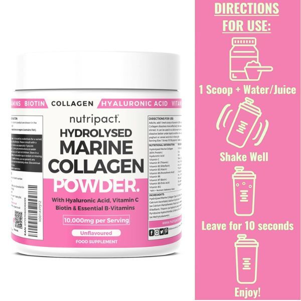 Nutripact marine collagen powder unflavoured 300g, imported from the UK