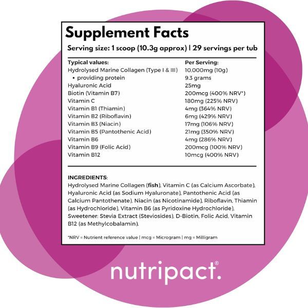 Nutripact marine collagen powder unflavoured 300g, imported from the UK