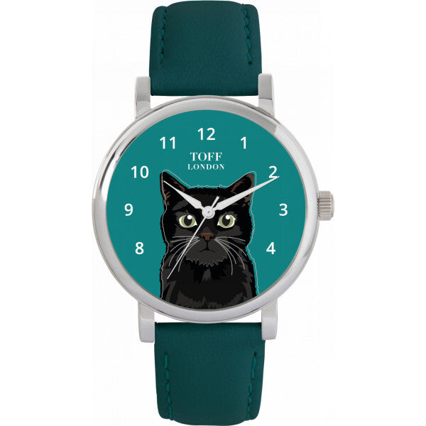 Toff London watch green ladies black cat head 38mm, UK version