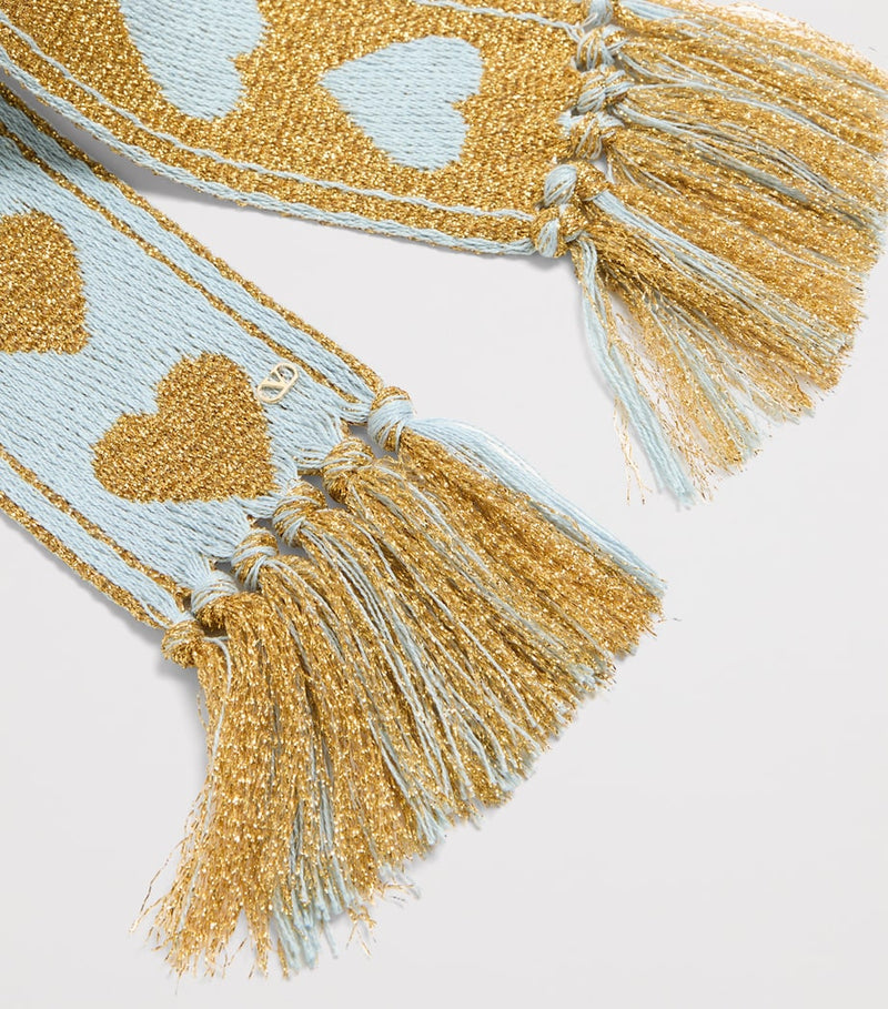 Valentino Garavani Antibes metallic scarf 180cm - British product