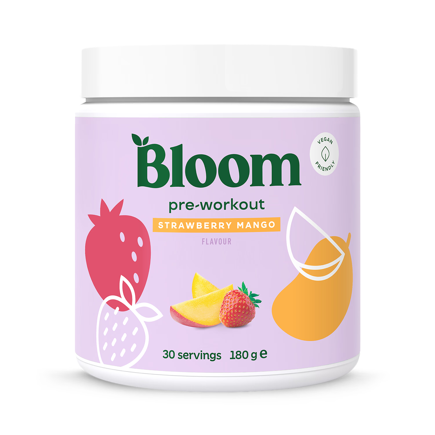Bloom pre-workout strawberry mango 186g - British product