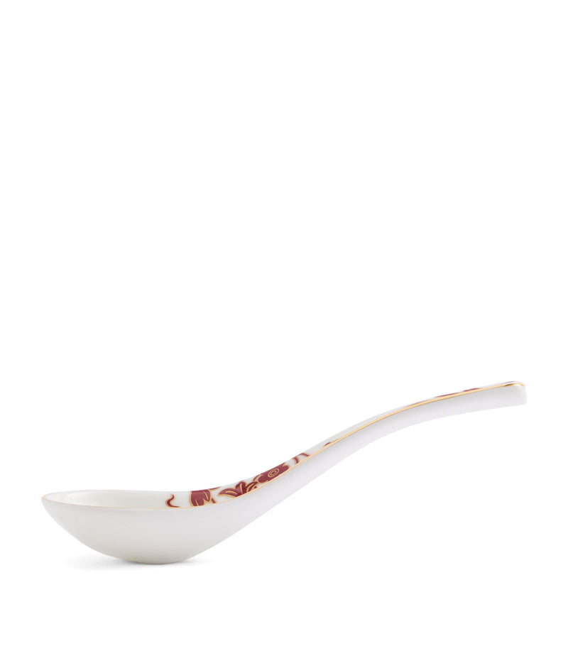 Wedgwood bone china soup spoons with gold trim, UK version