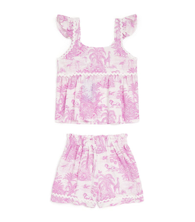 Marie Raxevsky Dschungel-Print-Set für Oberteil und Shorts für Kinder (2-12 Jahre)