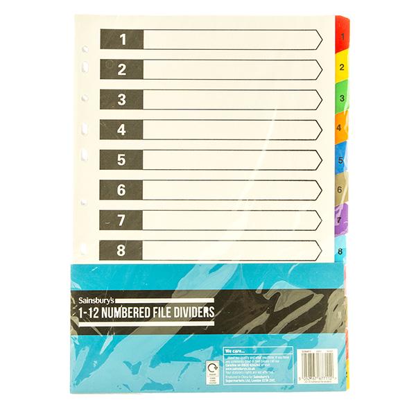 Sainsbury's Home 1-12 File Dividers