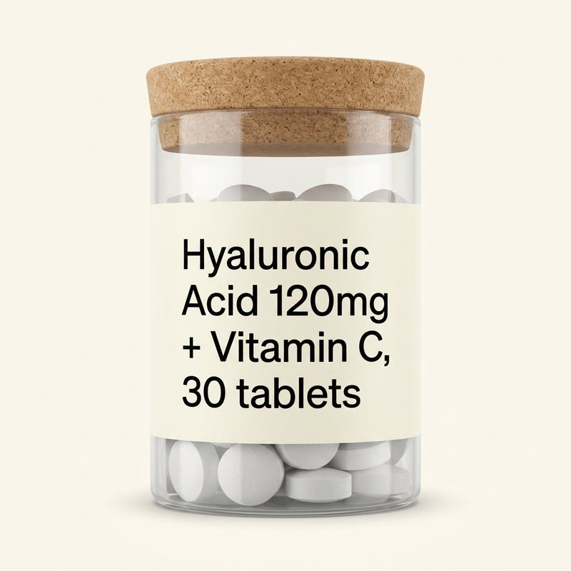 Holland & Barrett hyaluronic acid 120mg with vitamin C 30 tablets - British product