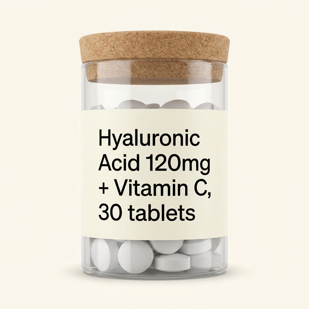 Holland & Barrett hyaluronic acid 120mg with vitamin C 30 tablets - British product