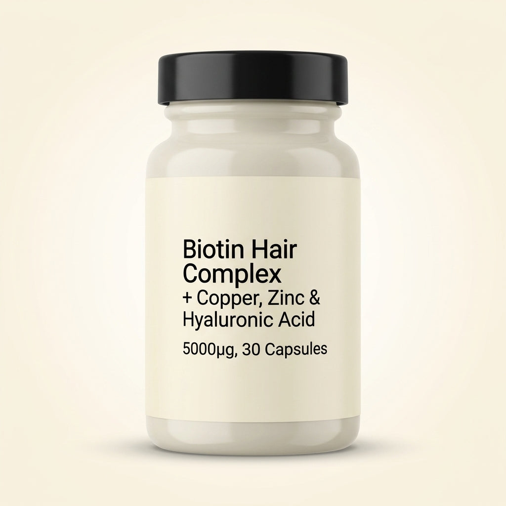 Holland & Barrett biotin hair complex high strength 30 capsules, imported from the UK
