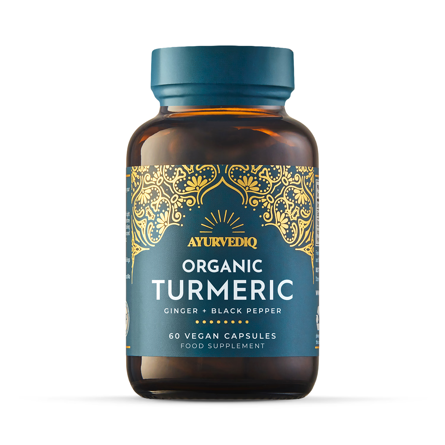 Ayurvediq organic turmeric ginger black pepper capsules 60 capsules - British product
