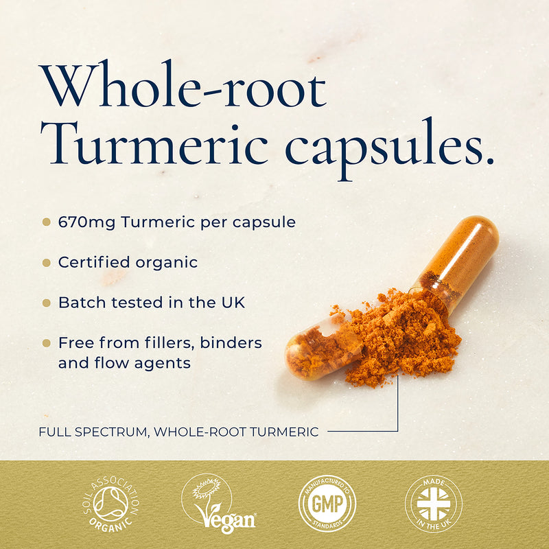Ayurvediq organic turmeric ginger black pepper capsules 60 capsules - British product