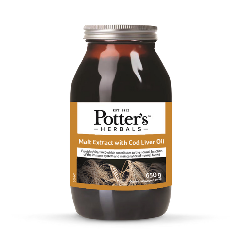 Potters Malt Extract with Cod Liver Oil Original 650g (British brand)