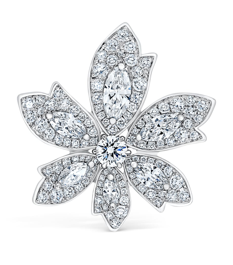 David Morris Palm Flower Ring white gold diamond ring, imported from the UK