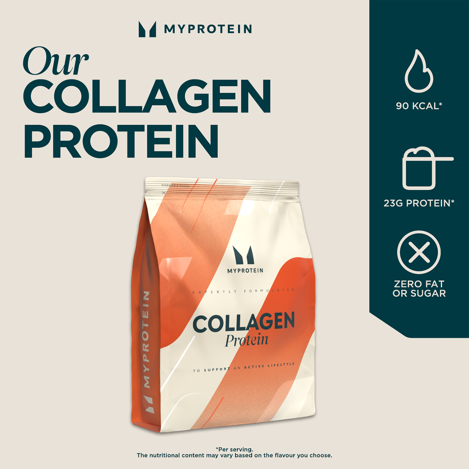 Myprotein Hydrolysed Collagen Peptide 1kg, imported from the UK