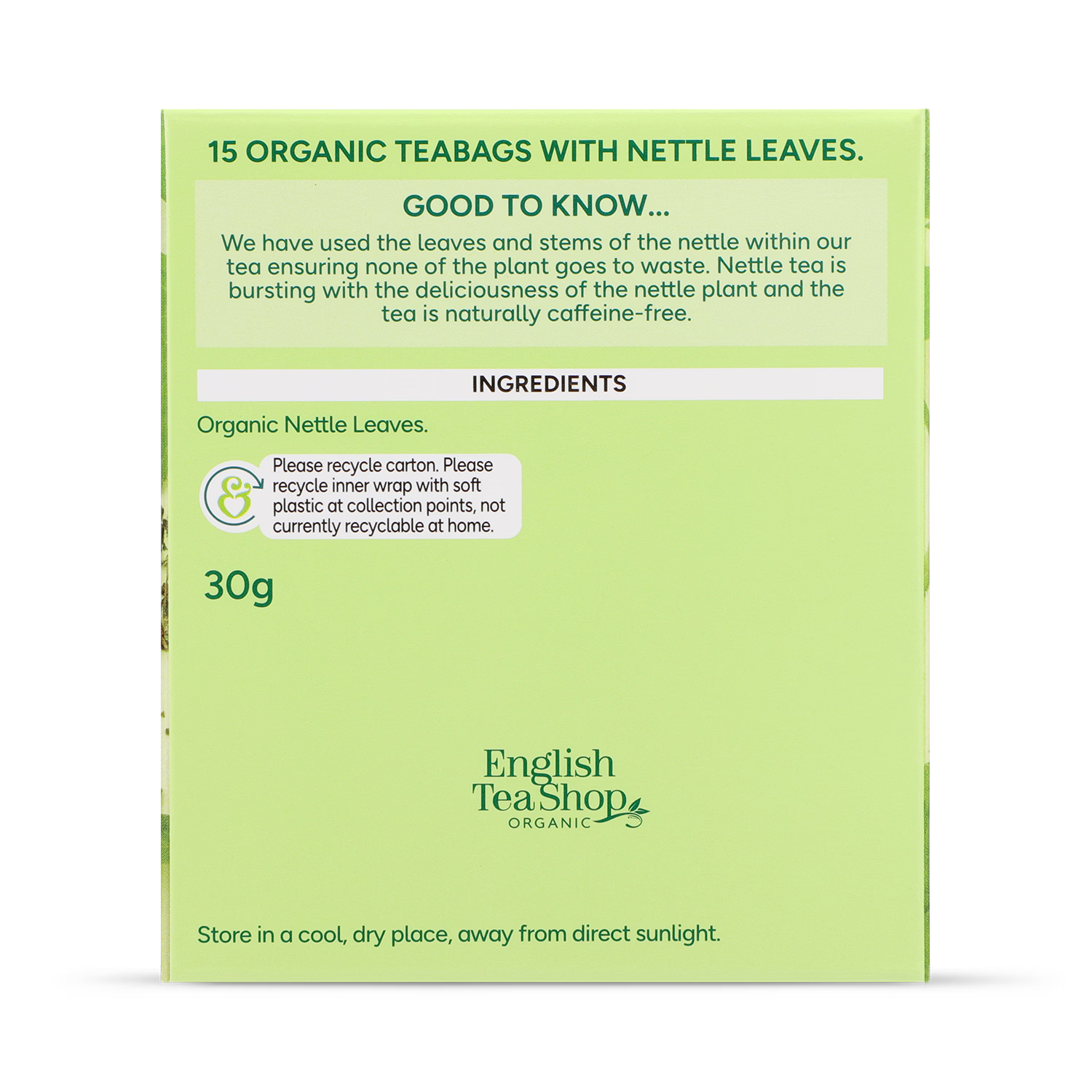 Holland & Barrett Nettle Tea Organic 15 Tea Bags, UK version