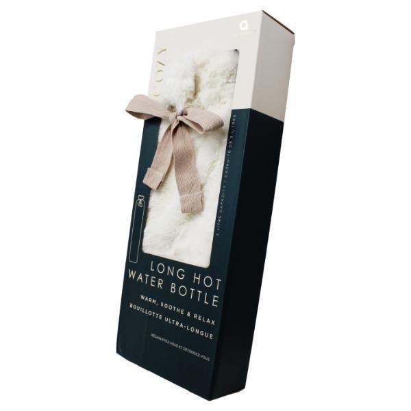 Aroma Home cream faux fur hot water bottle 2L, imported from the UK