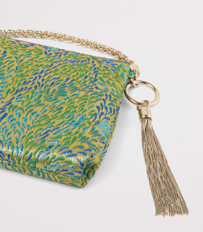 Jimmy Choo Callie metallic canvas clutch bag (British brand)
