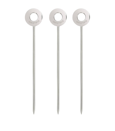 Stainless Steel Silver-Plated Cocktail Picks, Set of 6