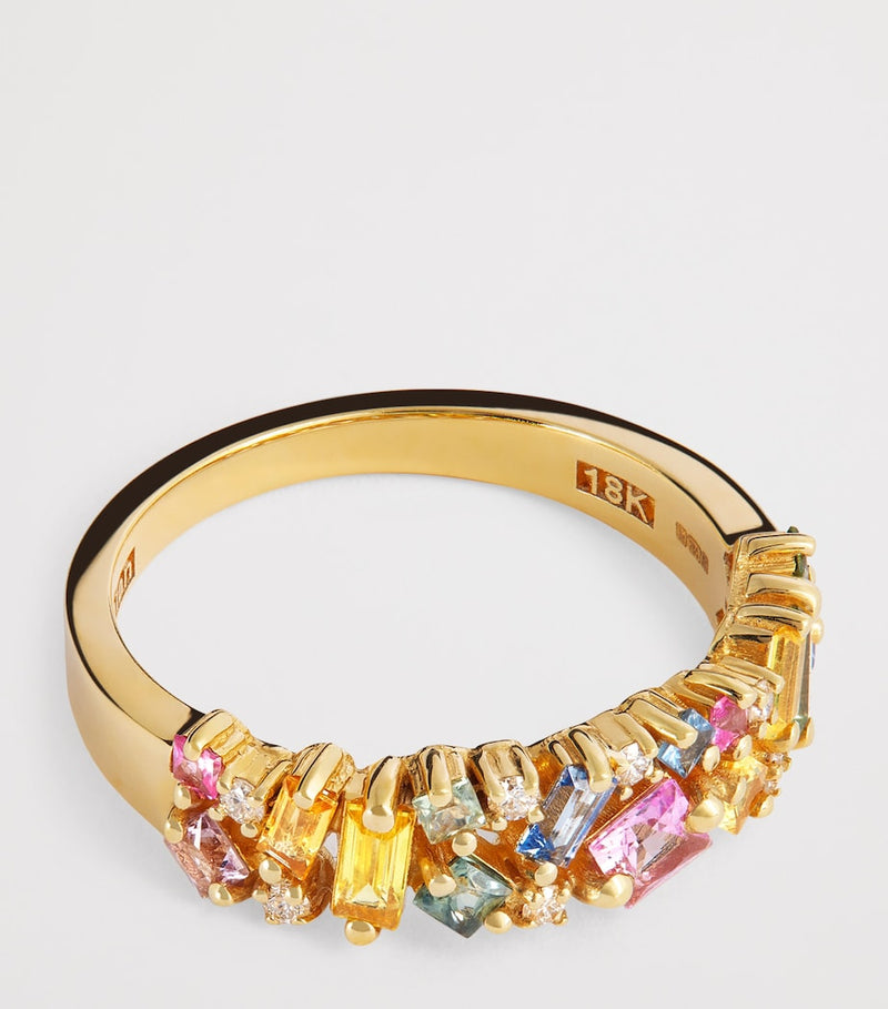 Suzanne Kalan pastel sapphire and diamond half band ring, UK version