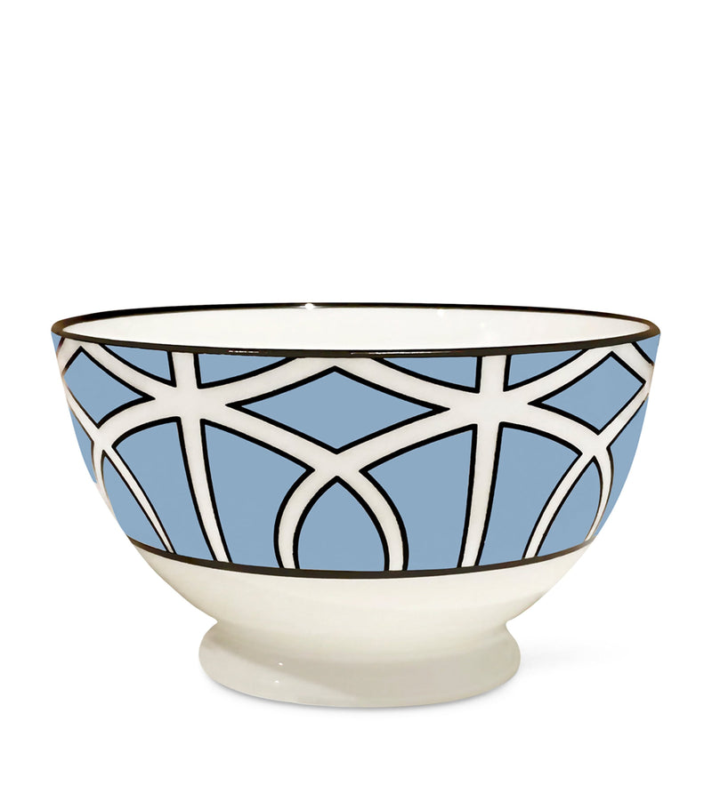 Fine Bone China Sugar Bowl with Geometric Loop Pattern, 6cm Diameter
