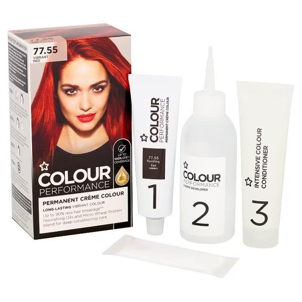 Superdrug permanent hair colour Vibrant Red (British brand)