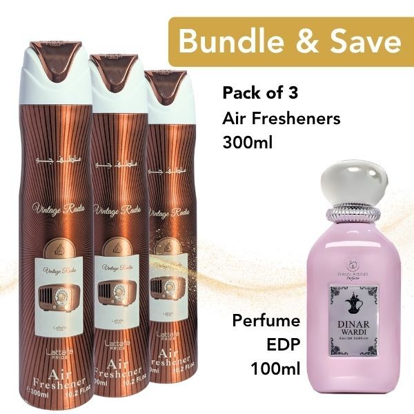 Lattafa Vintage Radio air freshener 300ml pack of 3, imported from the UK