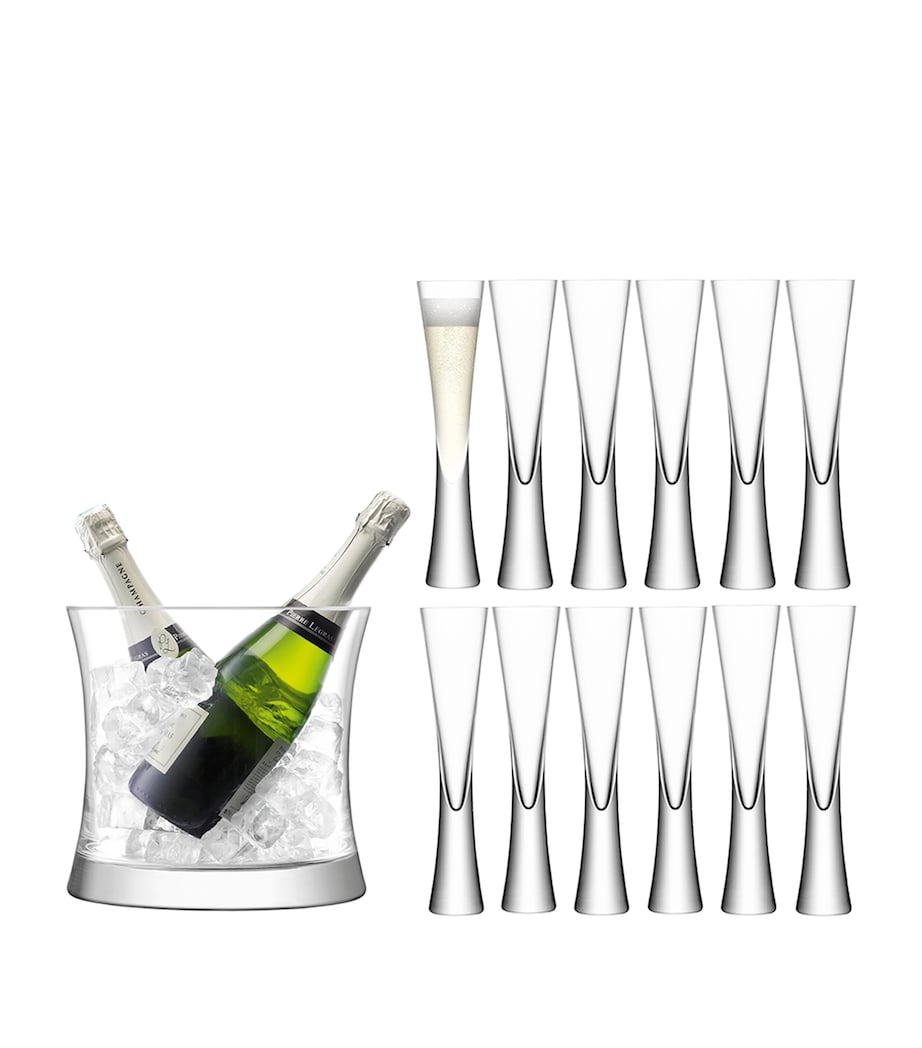 LSA International Moya champagne flutes and ice bucket serving set, UK version