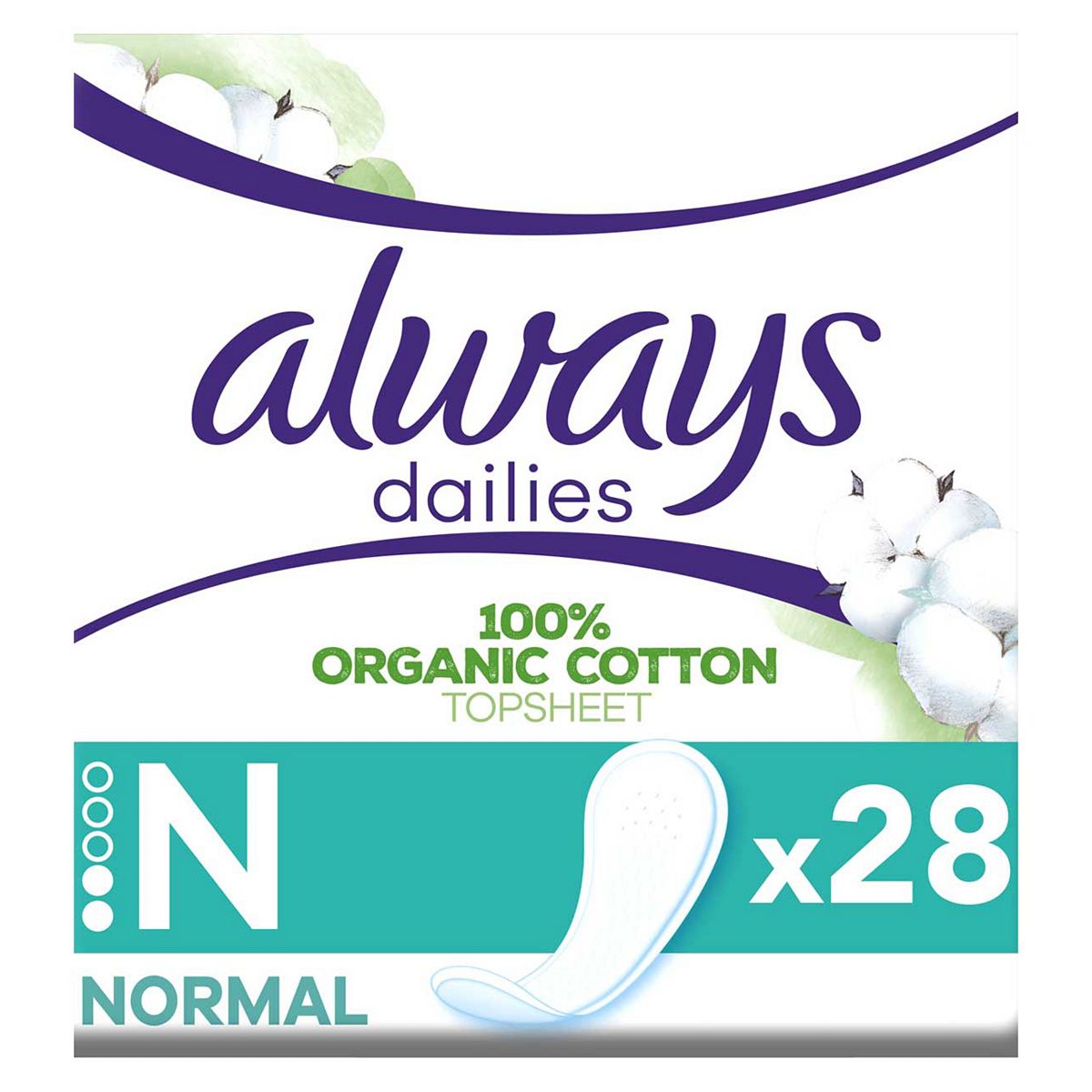 Always Dailies Cotton Protection Panty Liners Normal x 28 GOODS Boots   