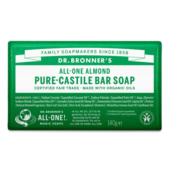 Dr Bronner Organic Almond Soap Bar - 140g GOODS Superdrug   