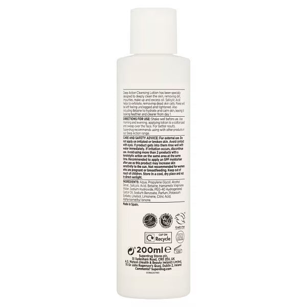 Superdrug Deep Action Cleansing Lotion 200ml - British product