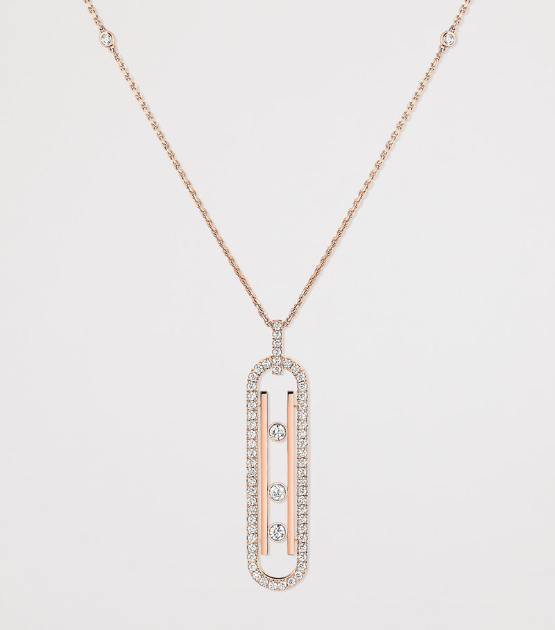 Messika Move 10th Birthday rose gold diamond necklace 0.70ct, UK version