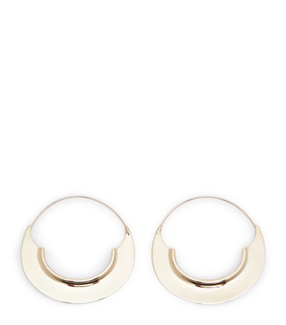 Max Mara embossed hoop earrings gold-tone brass - British product