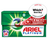 Ariel Platinum Pods Washing Liquid Capsules Extra Stain Removal 34 Washes detergents & washing powder Sainsburys   