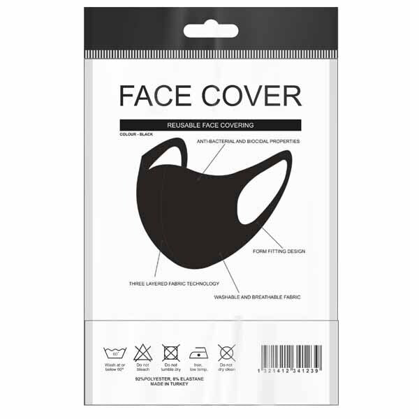 Adult Fabric Face Covering Black