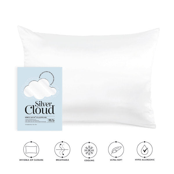 Silver Cloud satin sleep set with pillowcase - British product