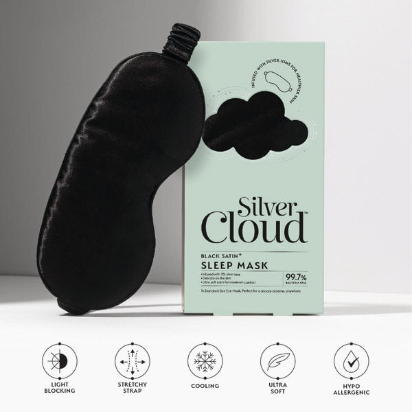 Silver Cloud satin sleep set with pillowcase - British product